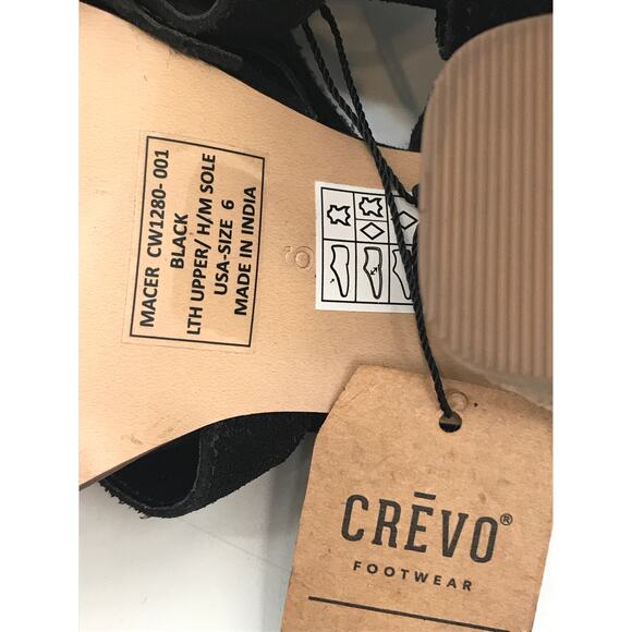 Crevo Macer Black Suede Strappy Buckle Sandals 6 - Picture 9 of 10